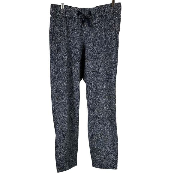 Lululemon On The Fly Pant Feathered Jacquard Black White / Black Women's 6 EUC - Picture 1 of 10